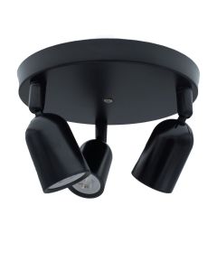 Plafondlamp Mat Zwart voor 3x GU10 LED lamp (niet inbegrepen)
