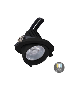 LED inbouwspot Zwart kantelbaar Ø16.5cm 30W 2700lm 60º | zaagmaat 14.5cm