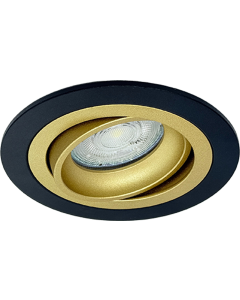 GU10 LED Inbouwspot Armatuur Nova Rond Zwart-Goud Kantelbaar Zaagmaat 80mm