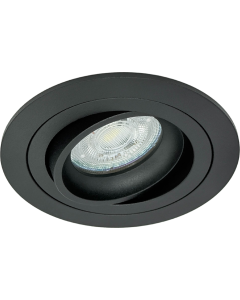 GU10 LED Inbouwspot Armatuur Nova Rond Zwart Kantelbaar Zaagmaat 80mm