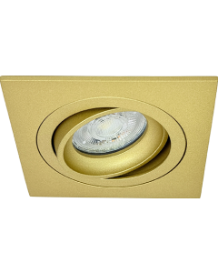 GU10 LED Inbouwspot Armatuur QOB Vierkant Goud Kantelbaar Zaagmaat 80mm