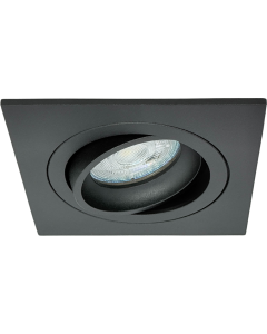 GU10 LED Inbouwspot Armatuur QOB Vierkant Zwart Kantelbaar Zaagmaat 80mm