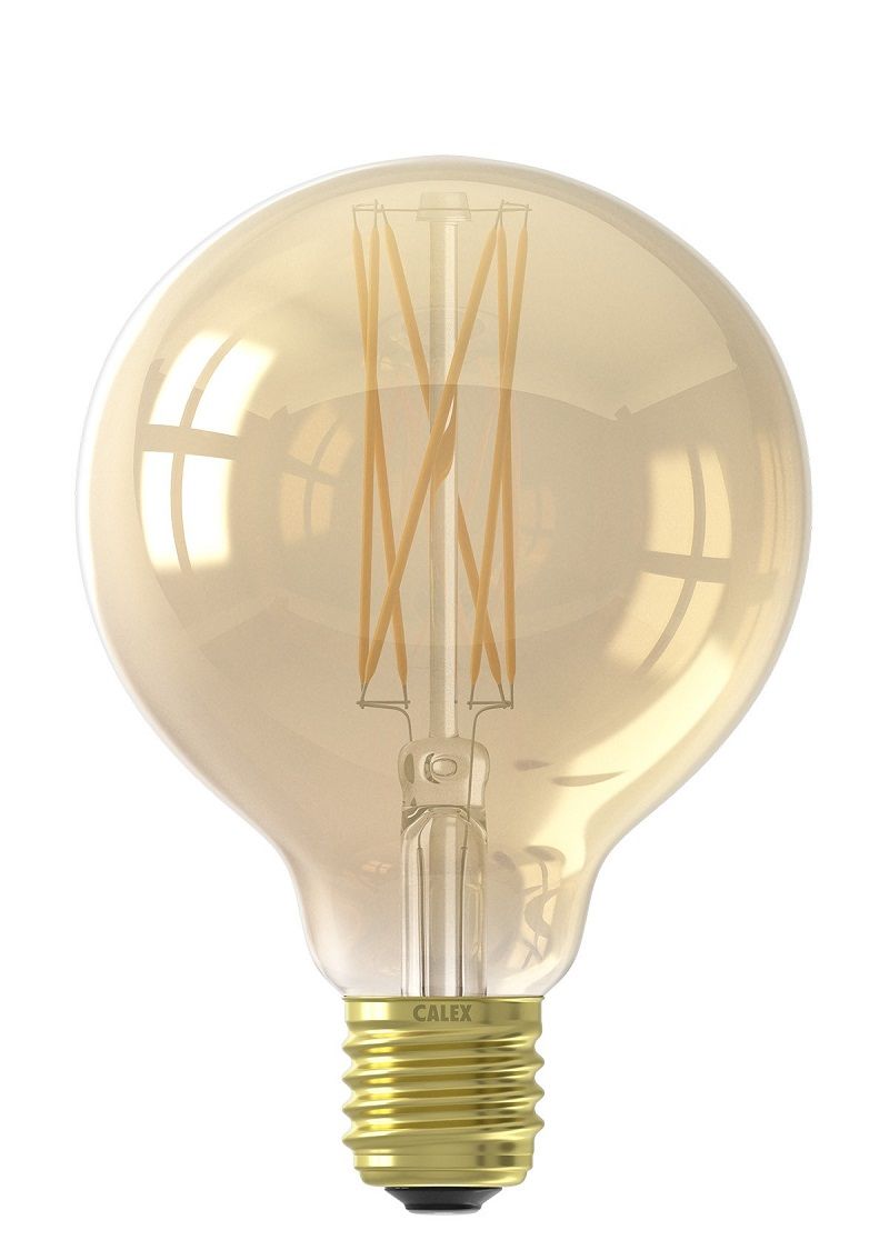 verdwijnen Riskeren Historicus Calex filament LED globe G95 E27 4.5W 2100K Goud Dimbaar | SameLight.nl