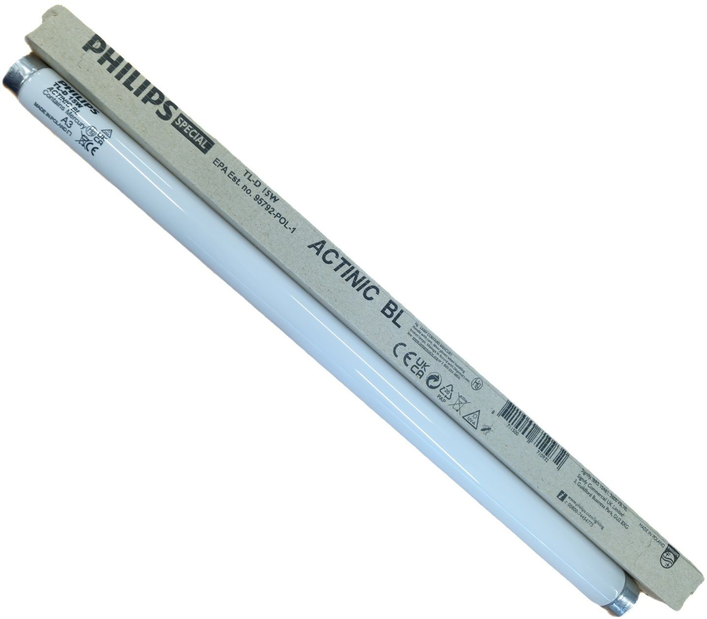 Philips Actinic BL TL5 11W/10 UV-A Blacklight Lengte 22.6cm