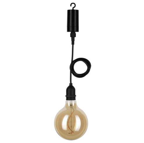 Hanglamp 1m kabel met LED G125 lamp 1W 2200K batterijen IP44 | SameLight.nl