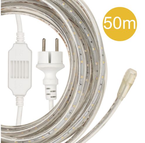 apotheker beginsel distillatie RoBust LED lichtslang 50 meter 5W/m 380lm/m 4000K IP65 Kabel 1.5 meter met  ingebouwde AC/DC adapter & eindkapje | SameLight.nl