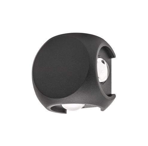 Integral buiten LED wandlamp Crosscube IP54 8W 360lm 3000K 4 lichtbundels  donkergrijs