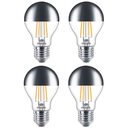 aanvaarden patroon Tom Audreath 4 stuks Philips LED kopspiegellamp zilver E27 7.2W 2700K dimbaar |  SameLight.nl