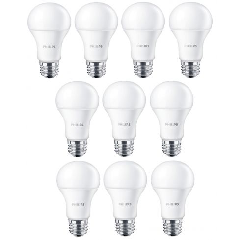 Oefenen of supermarkt 10 stuks Philips LED lamp E27 10.5W 3000K Mat Niet dimbaar | SameLight.nl
