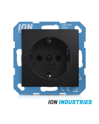 ION Industries Wandcontactdoos RA | E1 | Mat Zwart RAL 9017