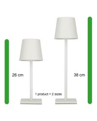 Bailey LED Tafellamp Charge&Go Wit 3.5W 2700K 210lm IP54 Staploos dimbaar Oplaadbaar USB-C 5V DC 380x105mm Anti-slip sokkel