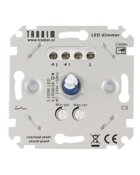 Tradim 2300H LED muurdimmer 3-150W fase-afsnijding zonder nuldraad