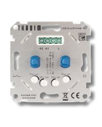 Tradim LED duo muurdimmer 2x 3-100W fase-afsnijding