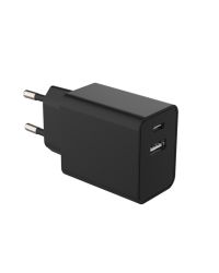 USB-A + USB-C Oplader Zwart 5V 3A
