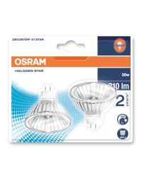 2 stuks Osram Decostar 51S 12V 20W 36º GU5.3 44860WFL dimbaar halogeen MR16 Ø5cm