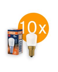 10 stuks Osram Gloeilamp ovenlamp E14 230V 15W Mat 300ºC hittebestendig