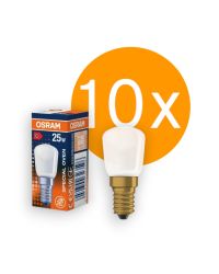 10 stuks Osram Gloeilamp ovenlamp E14 230V 25W Mat 300ºC hittebestendig