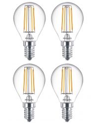 4 stuks Philips LED kogellamp E14 4.3W 470lm 2700K Helder Niet-Dimbaar P45