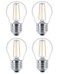 4 stuks Philips LED kogellamp E27 2W 250lm 2700K Helder Niet-Dimbaar P45