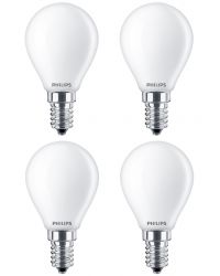 4 stuks Philips LED kogellamp E14 4.3W 470lm 2700K Mat Niet-Dimbaar P45