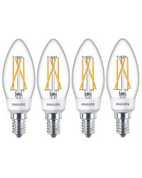 4 stuks Philips SceneSwitch LED 5W-2.5W-1W E14 filament kaars 3-Staps dimbaar