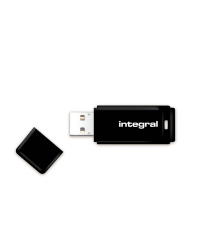 Integral Black USB 2.0 Flash Drive 8GB | Compacte USB-stick met afneembare dop | Zwart