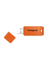 Integral Neon USB 2.0 Flash Drive 128GB - Fluorescerend Oranje | Betrouwbare opslag | Plug & Play