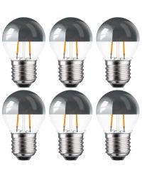 6 stuks LEDmaxx LED kopspiegellamp zilver E27 2W 180lm 2200K Niet-Dimbaar P45