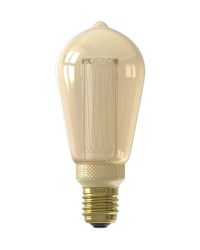 Calex LED Glasfiber Rustieklamp ST64 E27 3.5W 1800K goud dimbaar