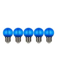 5 stuks LED Party Bulb Filament Kogel E27 0.6W Blauw gekleurd IP44 Niet dimbaar