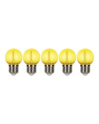 5 stuks LED Party Bulb Filament Kogel E27 0.6W Geel gekleurd IP44 Niet dimbaar