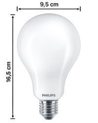 Philips LED lamp A95 E27 23W 3452lm 2700K | Melkglas | Niet-Dimbaar Ø9.5cm Hoogte 16.5cm