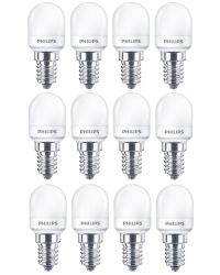 12 stuks Philips LED Koelkastlamp E14 1.7W Ø2.5x5.9cm Niet dimbaar