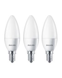 3 stuks Philips LED kaarslamp E14 4W 2700K mat niet dimbaar