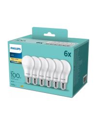 Voordeelpack 6x Philips CorePro LED A60 E27 13W 2700K 1521lm mat
