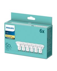 6 stuks Philips LED GU10 4.7W/827 36º 345lm Niet Dimbaar