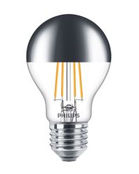 Philips LED kopspiegellamp zilver E27 7.2W 2700K dimbaar