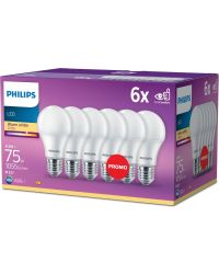 Voordeelpack 6x Philips LED Peer E27 9.5W 1055lm 2700K Mat Niet-Dimbaar