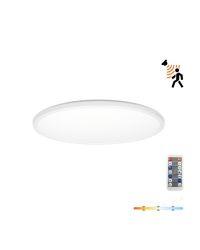LED Plafondlamp NIVERA CIRCLE 12W Wit - IP54 - 3CCT 3000K/4000K/6000K - Bewegings- & Daglichtsensor - met Afstandsbediening