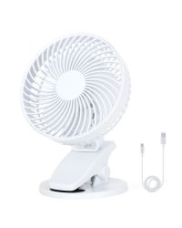 Bureauventilator met Clip - Viento Clip Wit - USB-oplaadbaar - Kobi Windstar