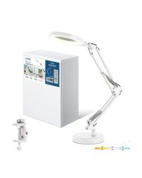 LED bureaulamp AURIQ LOUPE 10W 3CCT wit met vergrootglas (loeplamp)