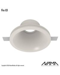 FOS03 Trimless Verdiepte Inbouwspot Rond – Gips – GU10 Ø50mm – Ø101mm Opening – Inbouwmaat Ø138mm – IP20/IP44
