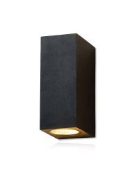Wandarmatuur Galatea up&down zwart met 2x GU10 fitting IP44