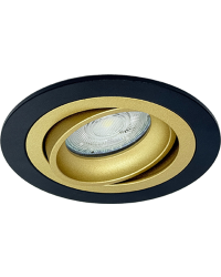 GU10 LED Inbouwspot Armatuur Nova Rond Zwart-Goud Kantelbaar Zaagmaat 80mm