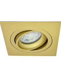 GU10 LED Inbouwspot Armatuur QOB Vierkant Goud Kantelbaar Zaagmaat 80mm