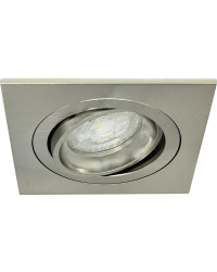 GU10 LED Inbouwspot Armatuur QOB Vierkant Nikkel Kantelbaar Zaagmaat 80mm