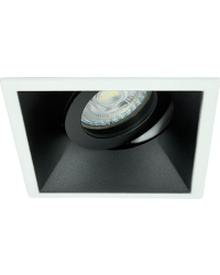 GU10 LED Inbouwspot Armatuur SKE Square Wit-Zwart Kantelbaar Zaagmaat 80mm