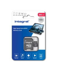 Integral High Speed microSDXC 64GB - 100MB/s UHS-I V10 met adapter