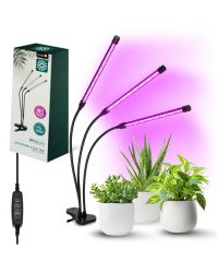 LED Kweeklamp VITARO-3 Clip 10W - 3 Armen - Dimbaar - Timerfunctie - Rood & Blauw Groei-/Bloei-spectrum