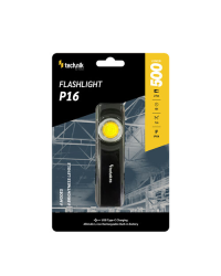 Technik P16 oplaadbare zaklamp 500 lumen COB LED met USB-C en magneetvoet